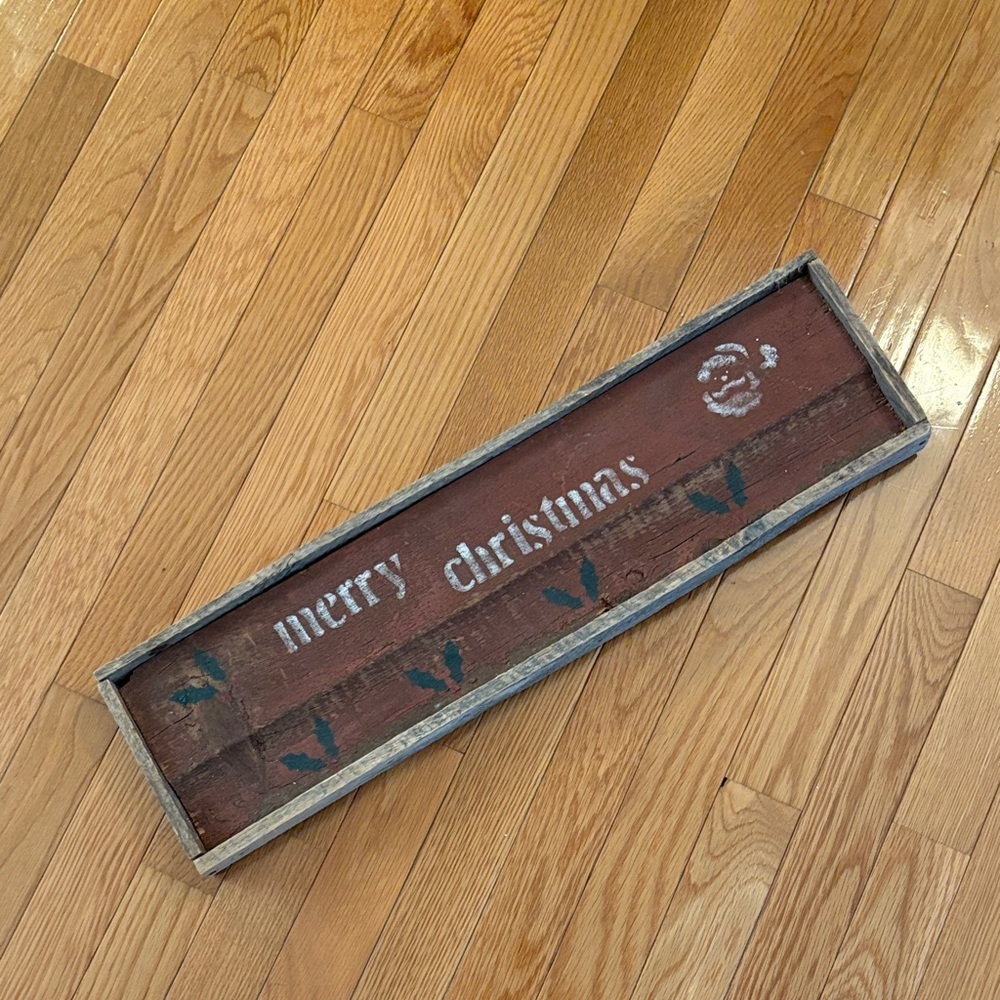 Unique Vintage Rustic Red Christmas Sign